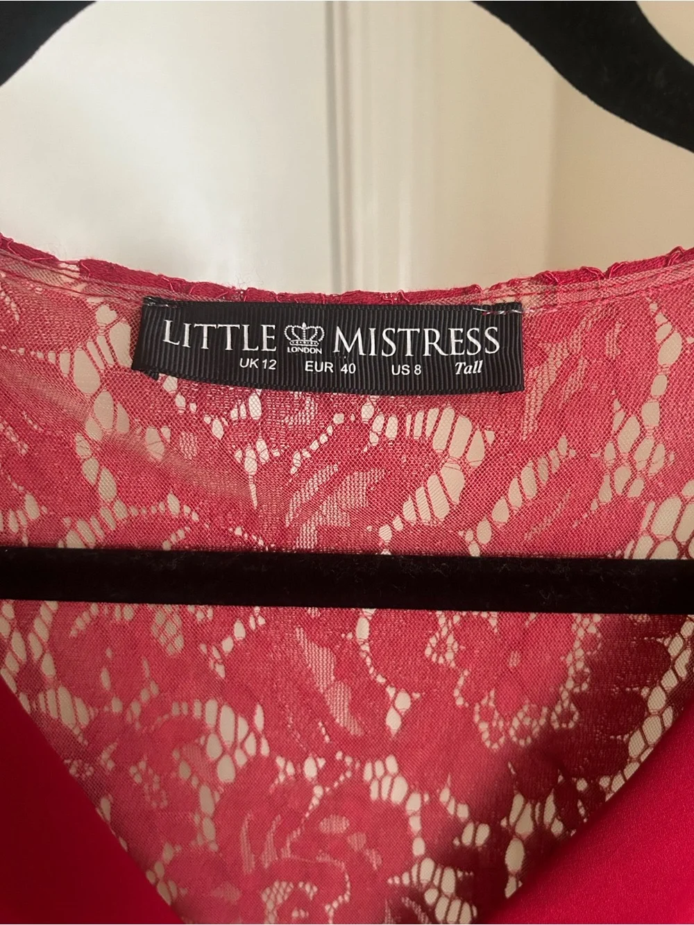Little Mistress Tall Burgundy Lace Sheath Midi Dress Size US 8 UK 12